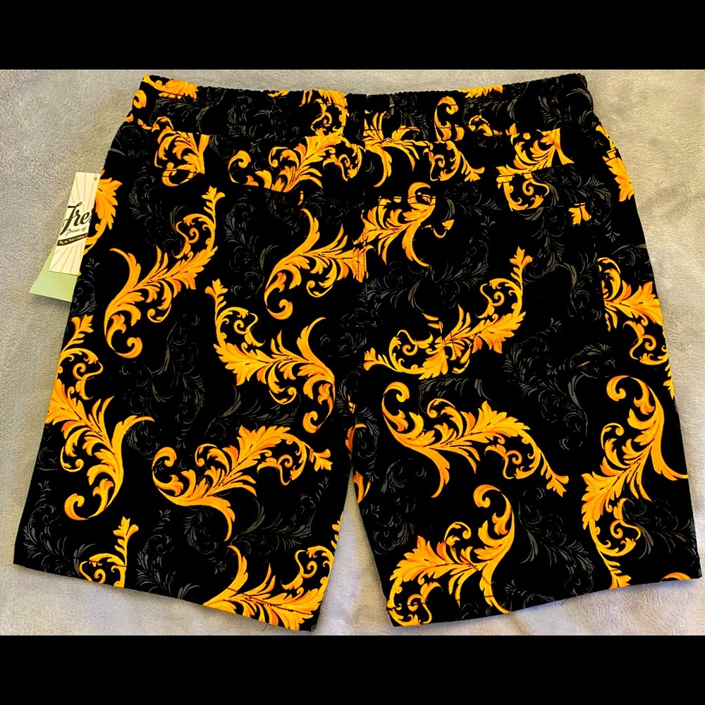 Black & Yellow Stretch Twill Shorts